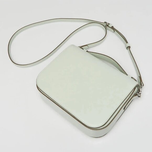 Stella McCartney Sage Green Faux Leather Perforated Logo Crossbody Bag - Picture 3 of 12